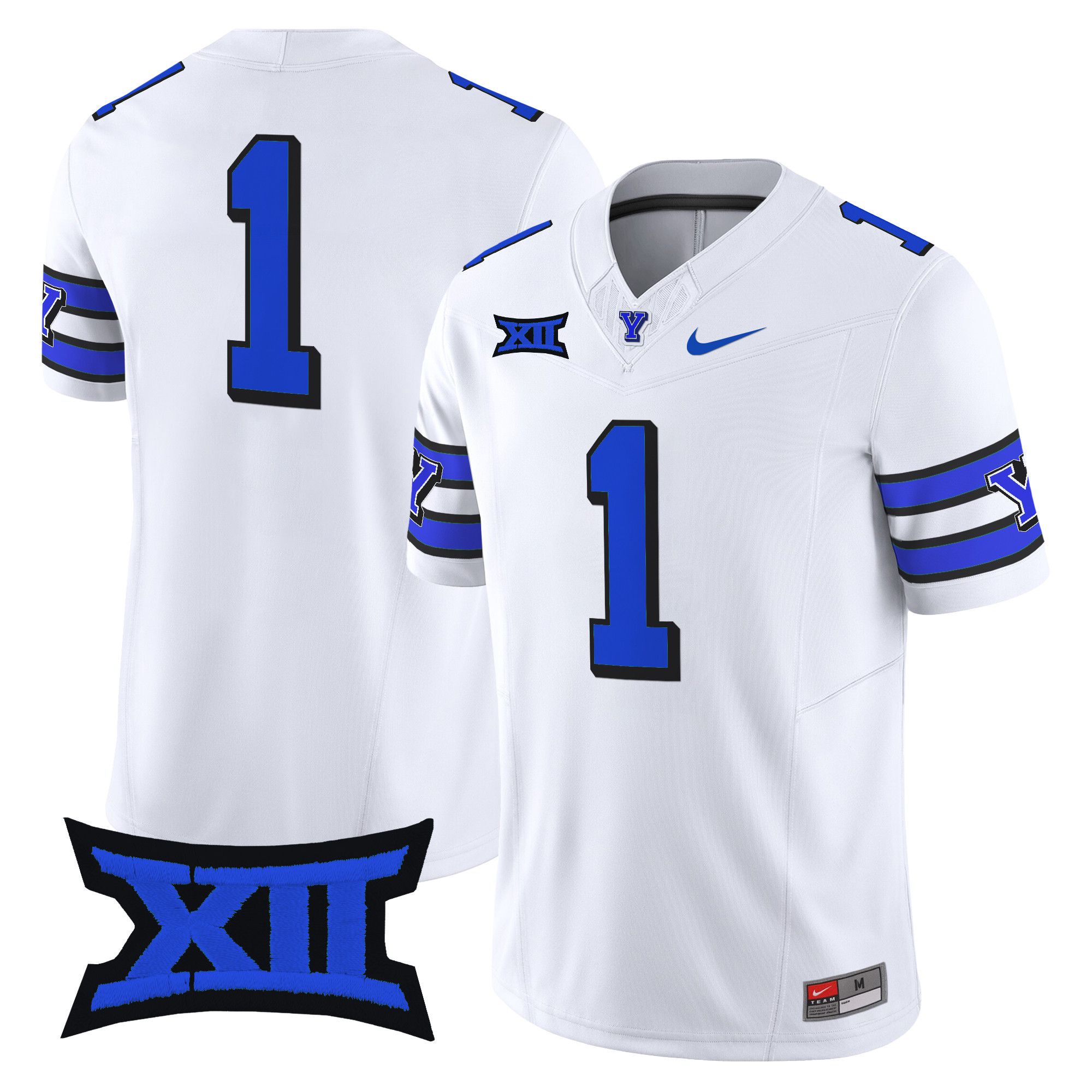 Men BYU Cougars #1 No Name White Nike 2024 Vapor Limited NCAA Jersey style 1->more ncaa teams->NCAA Jersey